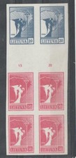 LITAUEN FRIEDENSENGEL 1990 20 ct 2-ERBLOCK + 50ct VB MIT ZWISCHENSTEG   **