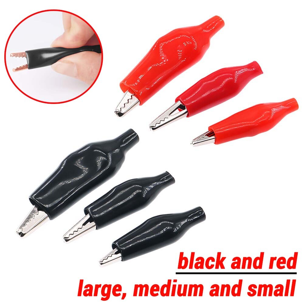 Electrical Test Clamps Metal Alligator Clips with Red & Black