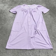 Adonna Embroidered Sleepwear Dress Womens Small Purple Lavender Nightgown Knit