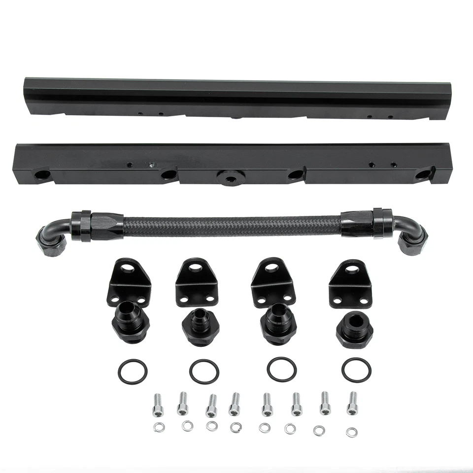 6AN High Flow Black Kits For 1997-2002 Chevrolet Camaro Fuel Rails Fittings Hose Foto 2 de 4