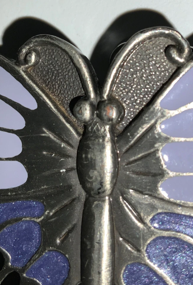 Mujer Hebilla Cinturón Púrpura/Plateado Mariposa Siskiyou Esmaltado Motocicleta Foto 4 de 4