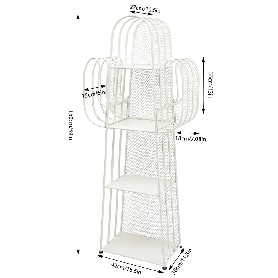 Estantería industrial de 4 niveles, estantes de almacenamiento para pantallas estanterías de hierro rústico Foto 4 de 4
