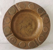 Antique Copper Coin Dish - World coins.