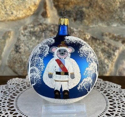 Vintage Italian Blown Glass Nutcracker The Mouse King Christmas Ornament - Boxed