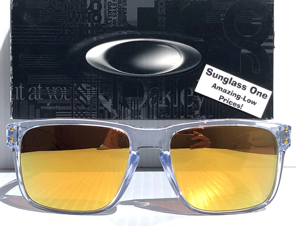NEW Oakley HOLBROOK Shiny Clear PRIZM POLARIZED 24k Gold Lens