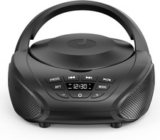 Lettore CD Portatile Boombox - Radio CD Compatto con Altoparlanti Stereo, Radio 