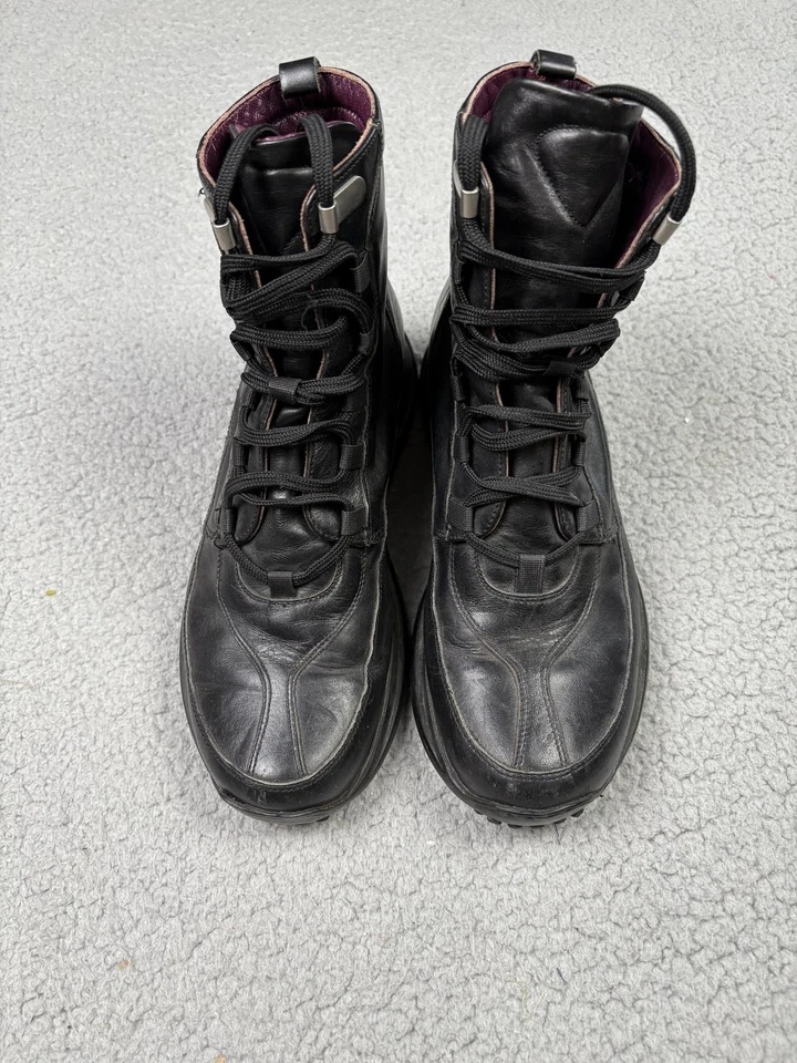 Nicole Brundage Run To Me Combat Boots Womens Size 37 Leather Lace Up Lug Sole - Image 3 of 4