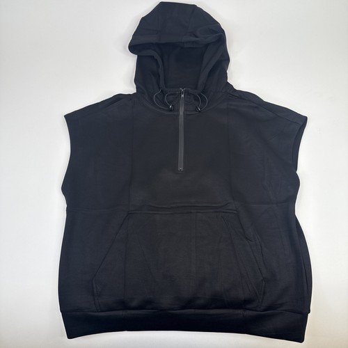 Dokotoo Women’s Casual Button Drawstring Sleeveless Hoodies Zip Black Size M - Picture 1 of 7