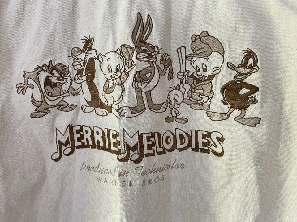 Camisa bordada vintage 1994 Looney Tunes Merrie Melodies talla M crema dibujos animados Foto 2 de 4