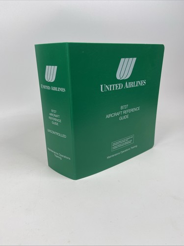 Vintage United Airlines B-727 222 A Pilots Aircraft Guide Manual Uncontrolled