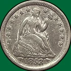 1853 Arrows Seated Liberty Half Dime Extremely Fine XF Coin, Scrape #32986