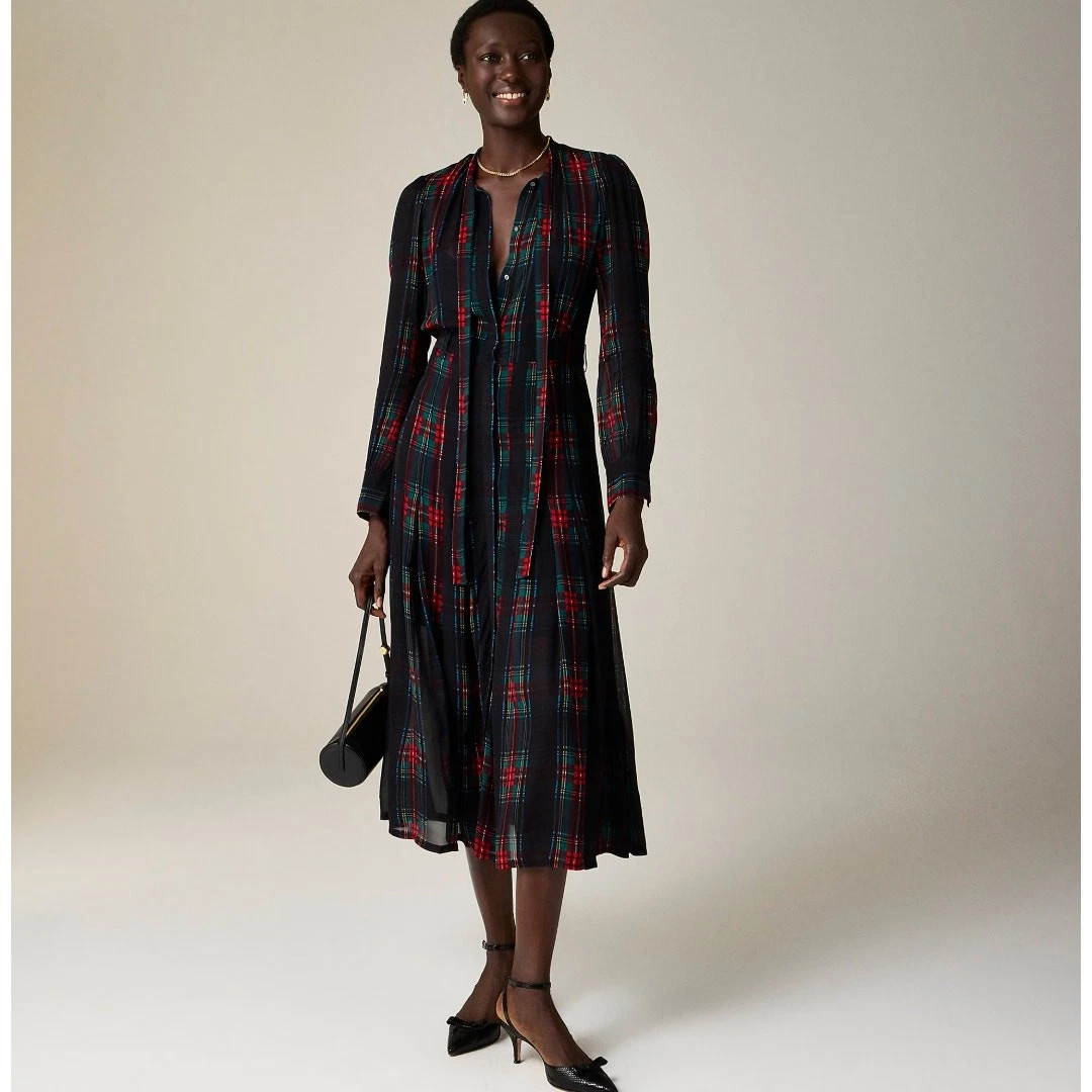 j crew green plaid dress Kiel James Patrick Autumn Crisp Dress
