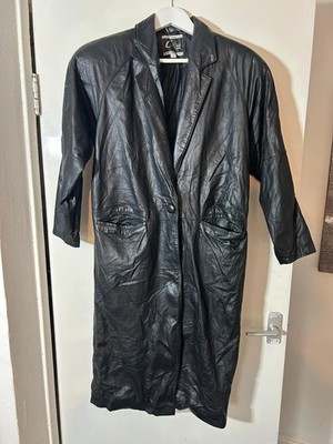 Vintage Global Identity G-III Black Leather Coat Women s S   Made in Korea