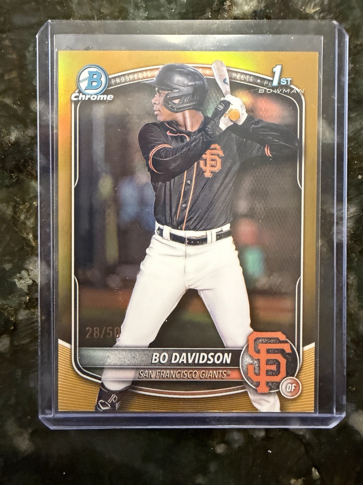 2025 Bowman Chrome 1st Bo Davidson True Gold Refractor #28/50 Giants #BCP-206