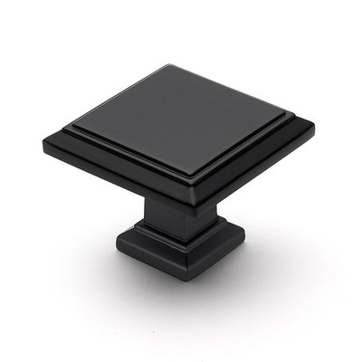 5 PCS 13/16 Inch Matte Black Square Cabinet Knobs Drawer Pulls Hardware