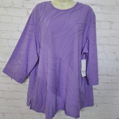 Southern Lady NEW Women's Lilac 30% Rayon Textured Top Blouse Size 2X