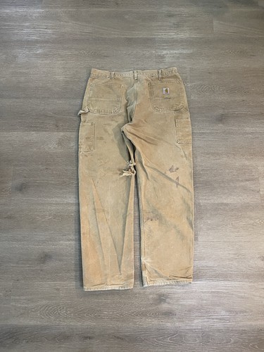 THRASHED Vintage Carhartt B01 Double Knee Pants size 38x34 fits 36x30 USA by Carhartt, $54.5 - Photo 4
