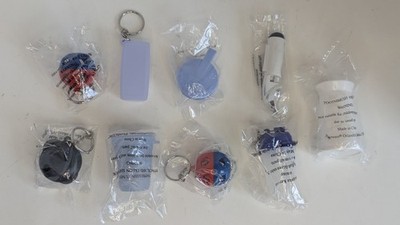NOS Vintage Tupperware Keychains Lot of 9 Miniature Tiny Treasures Magnet Pencil