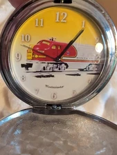 Pocket Watch Lionel Train Silvertone Case By Westminster