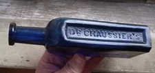 1860s COBALT BLUE DR.CHAUSSIER'S EMPRESS APPLIED LIP AMERICAN HAIR BOTTLE