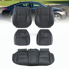 Front Rear Bench Bottom Leather Seat Cover Black Fit For 2009-2014 Acura Tl