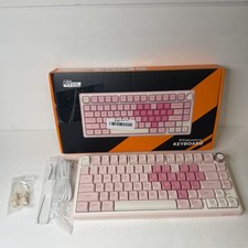 Royal Kludge RK R75 Pink 80% Mechanical Keyboard Gasket Hot-Swap 81 Keys RGB