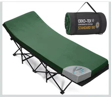 CYMULA Camping Cot Mattress 2in Memory Foam Sleeping Pad,Soft Warm Non-Slip...