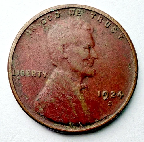 1924-S Lincoln Wheat 1c ~ Very Fine Details? ~ Semi Key ~ 1 Coin ~ C85