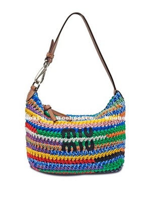 MIU MIU Embroidery Engraved Logo Underarm Bag Handbag Women's 5.5x7.2x4 in