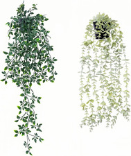 Freyalife 2Pcs Fake Hanging Plants for Room Decor,Artificial Potted Plants