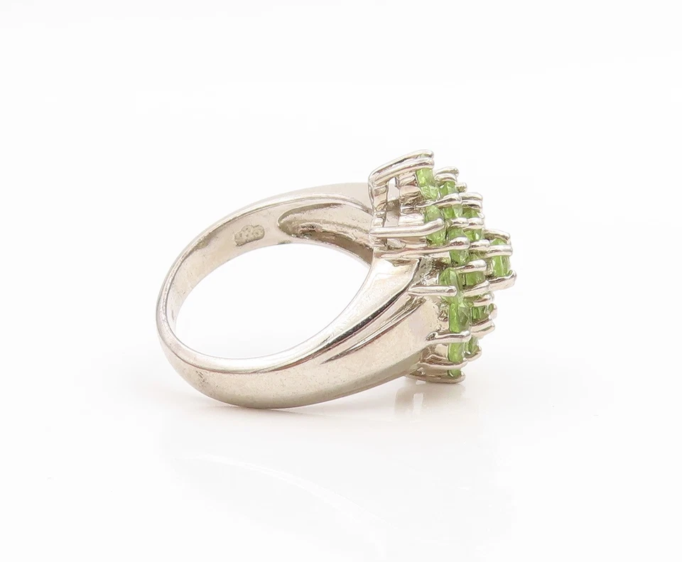 925 Sterling Silver Vintage Ring Topaz Cluster Statement Band  Sz 5.5  RG33972 - Image 4 of 4