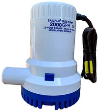 SAILFLO 2000 GPH Fully Submersible 12 Volt Electric Bilge Pump - 1-1/8 dichar...