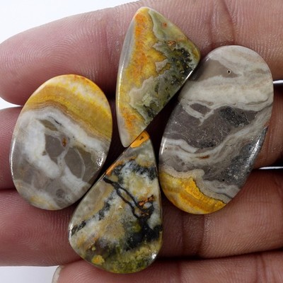 79.50 Cts Natural Bumblebee Jasper Mix Shape Cabochon 4 Pcs Lot Loose Gemstone
