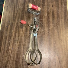 Vintage Hand Crank Speed Beater Wood Handle. Eco Made In USA.   FREE SHIPPING