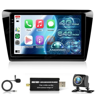 DAB+ Carplay Autoradio Für Skoda Rapid Spaceback 2012-2020 GPS Navi WIFI 4+64GB