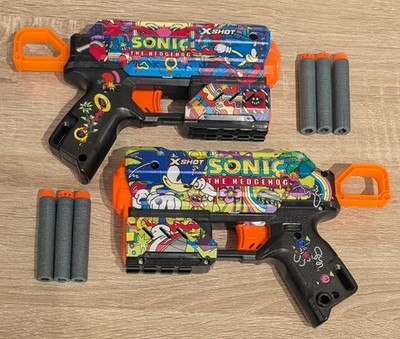 ZURU X-SHOT SKINS MENACE - SONIC THE HEDGEHOG - FOAM DART BLASTERS PAAR 