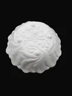 Vintage Indiana Glass Wild Rose Milk Glass Bowl Scalloped Edges