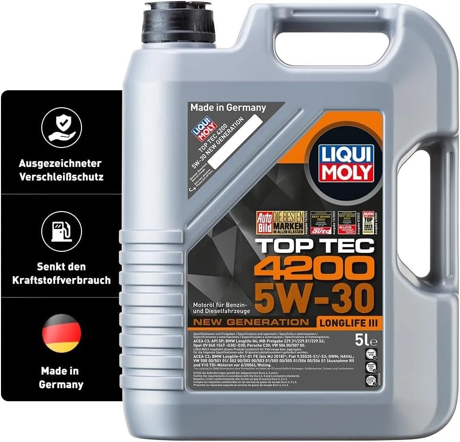5L LIQUI MOLY 3707 TOP TEC 4200 5W30 engine oil NEW GEN VW 504.00 507.00 BMW LL