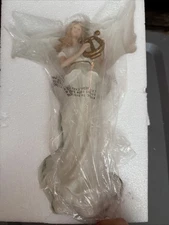 NIB Heavenly Angel w Heart Lighted Decorative Christmas Figurine 14 Inches