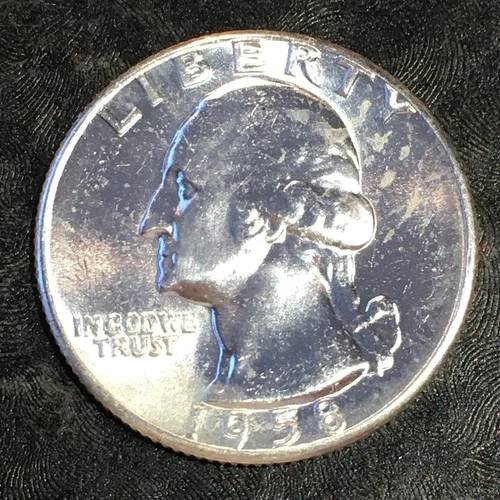 1958 Silver Washington Quarter Original Uncirculated - High Quality Scans #P664