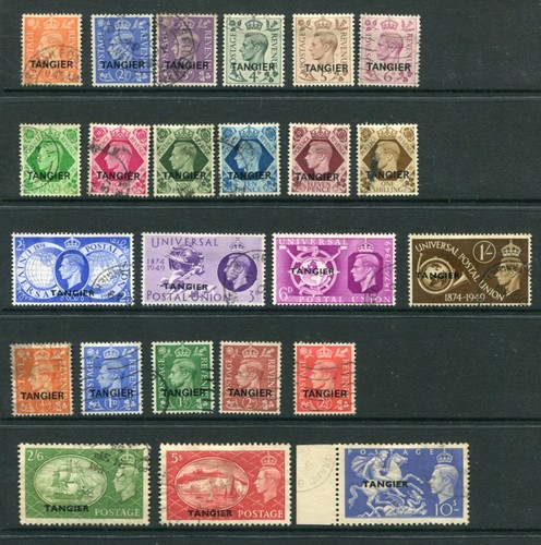 TANGIER British Offices 1949 Fine used Lot to 10 Shillings 24 Stamps cat £245