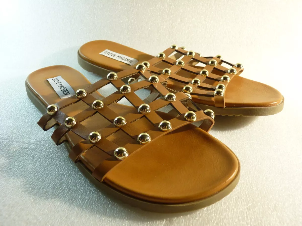 Steve madden tan slides sale