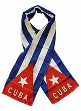 Cuba Country Lightweight Flag Printed Knitted Style Scarf 8"x60"
