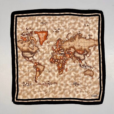 ALVIERO MARTINI CLASSE Geo Map Silk Scarf Made In Italy