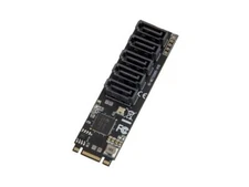 Syba 5 port Non-RAID SATA III 6Gbp/s to M.2 B+M Key Adapter PCI-e 3.0 x2
