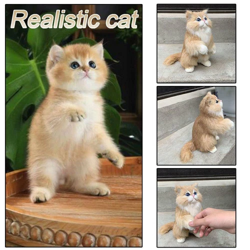 1PC Lifelike Fake Cat Plush Toy Simulation Stuffed Animal Fluffy Doll For Kids - Bild 3 von 6