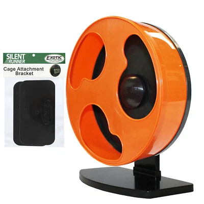 EXOTIC NUTRITION Silent Runner Wheel 12" Regular + Cage Attachment - Sugar Glider Exercise Wheel