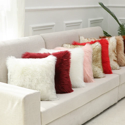 Luxury Faux Wool Plush Soft Fluffy Cushion Cover Pillow Cases Sofa Home Decor AA - Picture 2 of 39