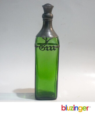 Rare Johnnie Walkers Kilmarnock Whiskey Bottle w/ Pewter Mounted GIN Top