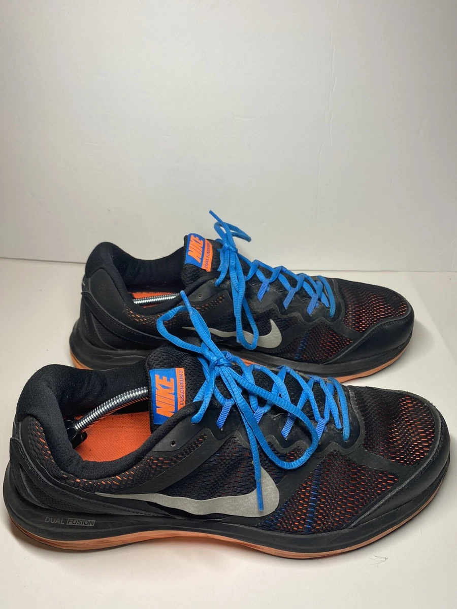 Nike Dual Fusion Run 3 Men 10.5 Black Blue Running‎ Shoes Athletic Gym Nike dual fusion run 3 654150 -401 blue neon | Mercari main image 4